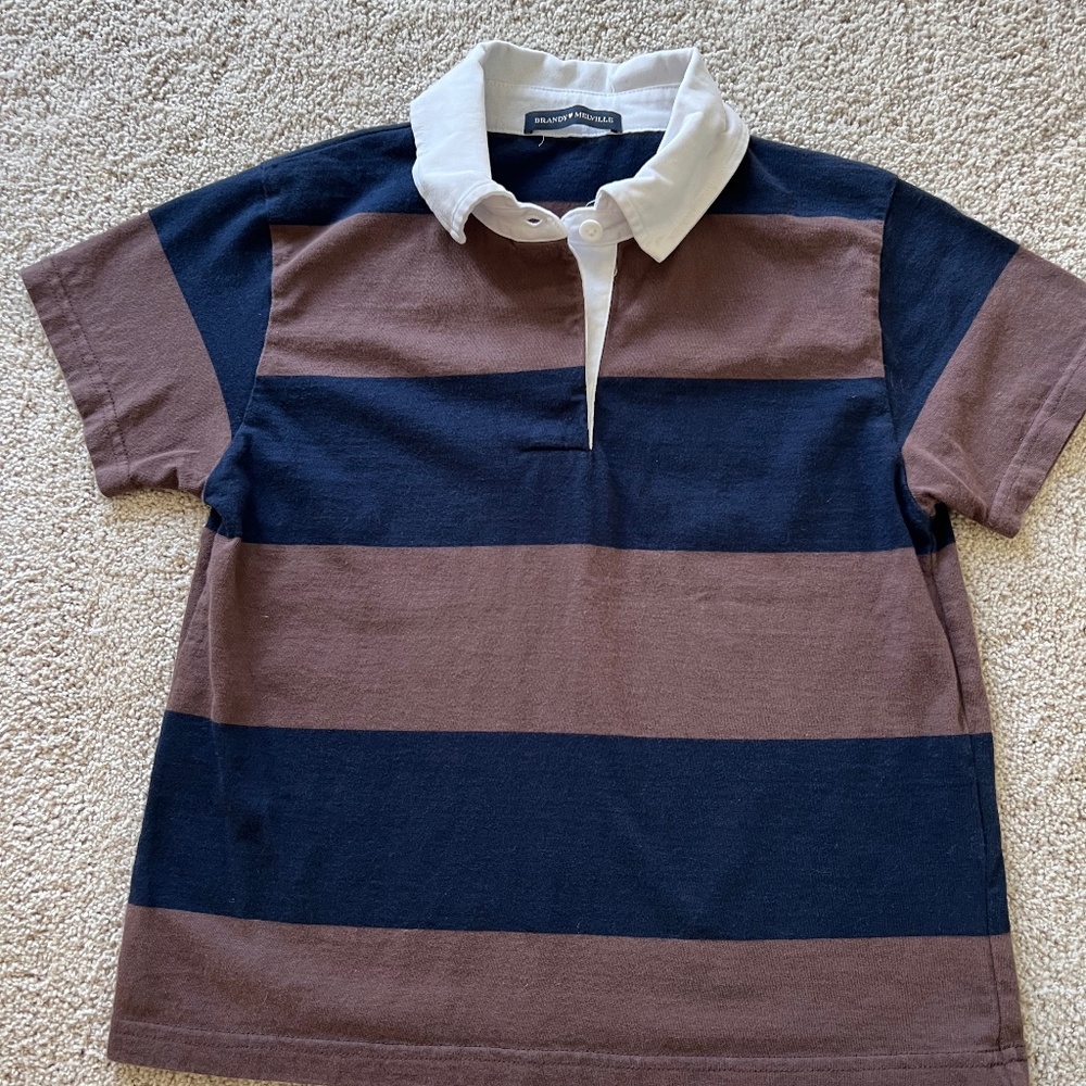 Brandy Melville short sleeve striped rugby women’s size small
